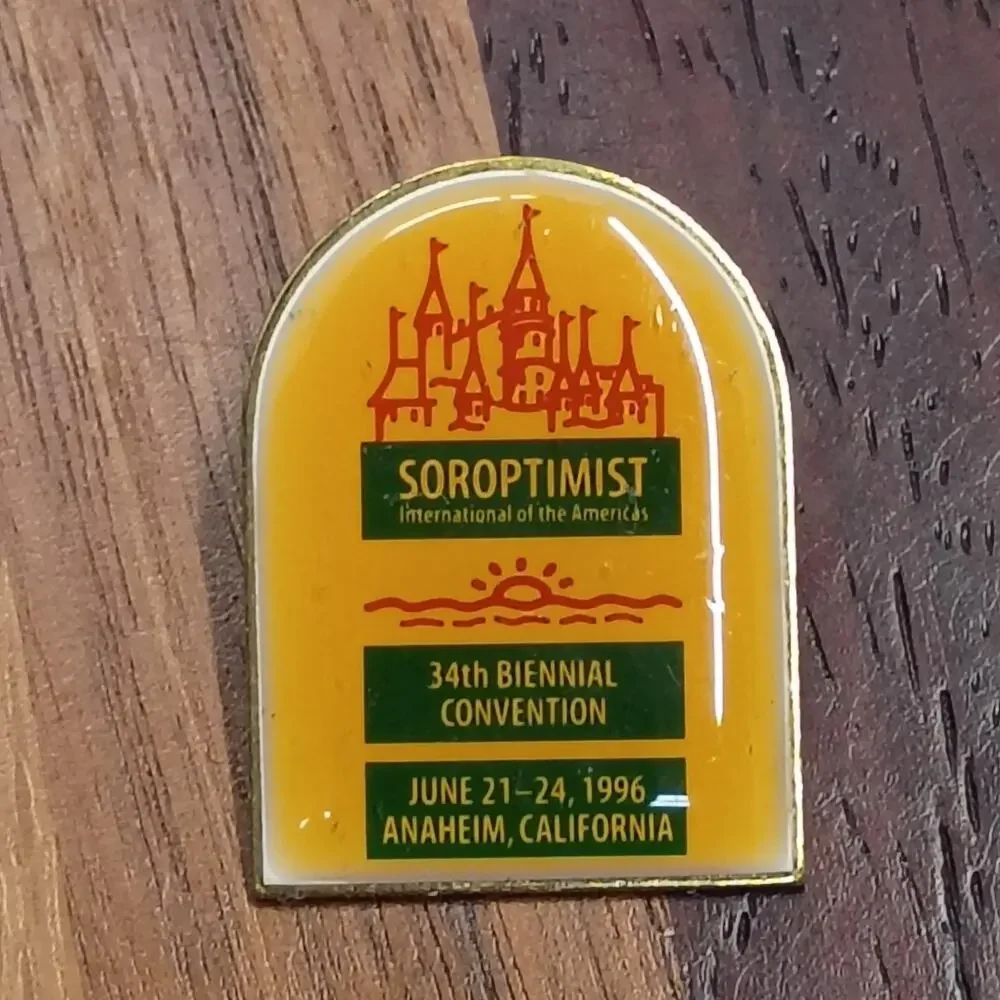 Vintage Soroptimist Enamel Lapel Pin Brooch Disneyland Anaheim Convention 1996